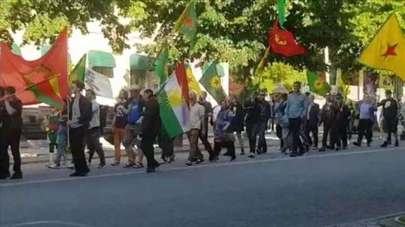 Terror group YPG/PKK supporters hold demonstration in Sweden