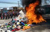 Demonstrators in northern Chile protest against Venezuela migrants