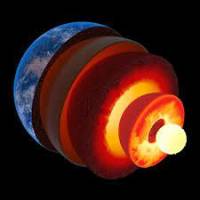 An artist&#039;s conception of the different layer&#039;s of our planet, including the crust, mantle, and inner and outer cores. Getty