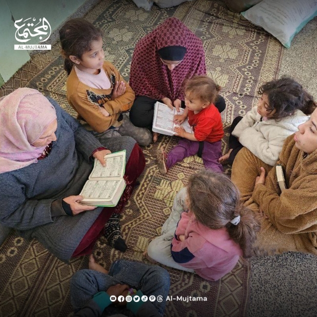 Despite staying at a shelter, Displaced Gazans find comfort in reciting the Quran during the holy month of Ramadan