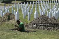 Coffins of 19 Srebrenica genocide victims carried to Potocari cemetery