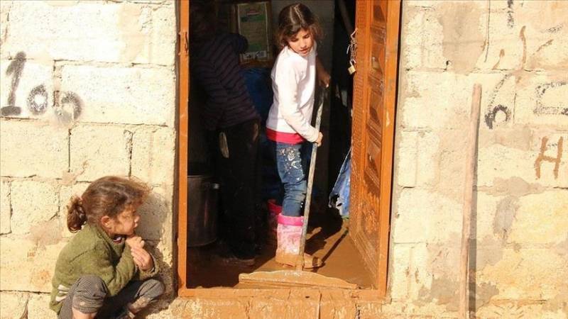 Flood inundates refugee camp in Syria's Afrin