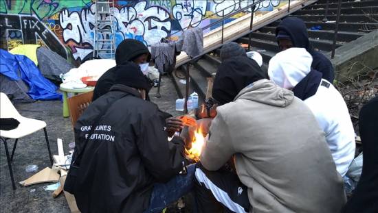 About 200 migrants including children from African states in France demand shelter as cold weather sets in