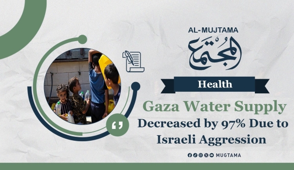 Gaza Water Supply Decreased by 97% Due to Israeli Aggression