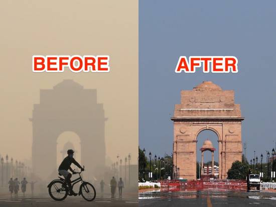 Before-and-after photos show the dramatic effect lockdowns had on pollution around the world in 2020
