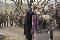 Armenian recruits baptized before heading into war