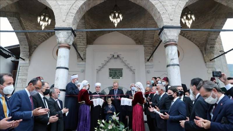 Turkish president attends reopening of 16th-century Bosnian mosque