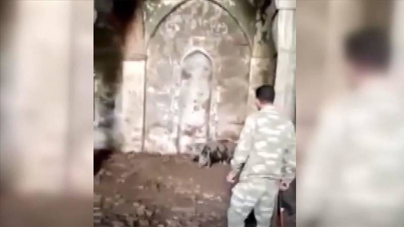 Mosque turned into pigsty under Armenia's occupation