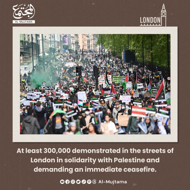 300,000 demonstrated in London in support of Palestine