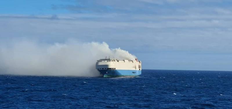 Fire-hit cargo ship carrying luxury cars adrift off Azores Islands