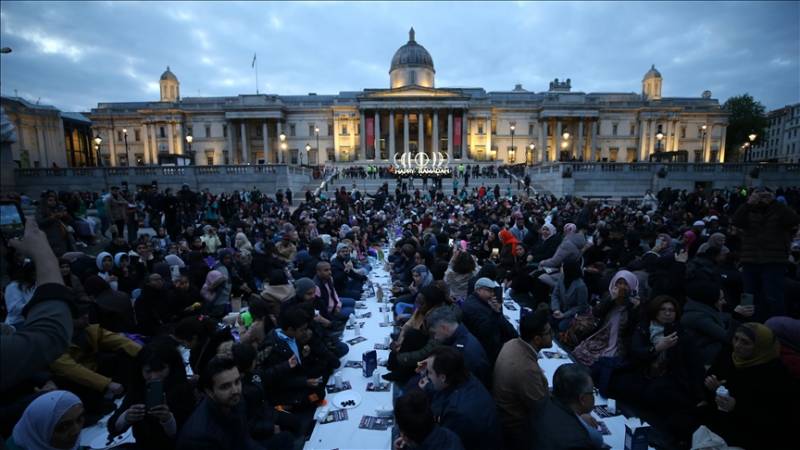 ‘Open Iftar,’ supported by mayor of London as part of its Ramadan Tent Project, was held at Trafalgar Square this year
