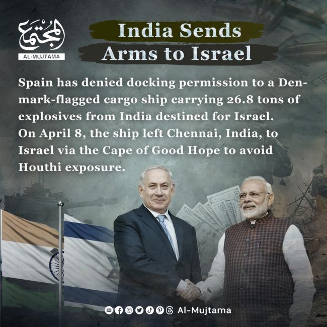 India Sends Arms to Israel